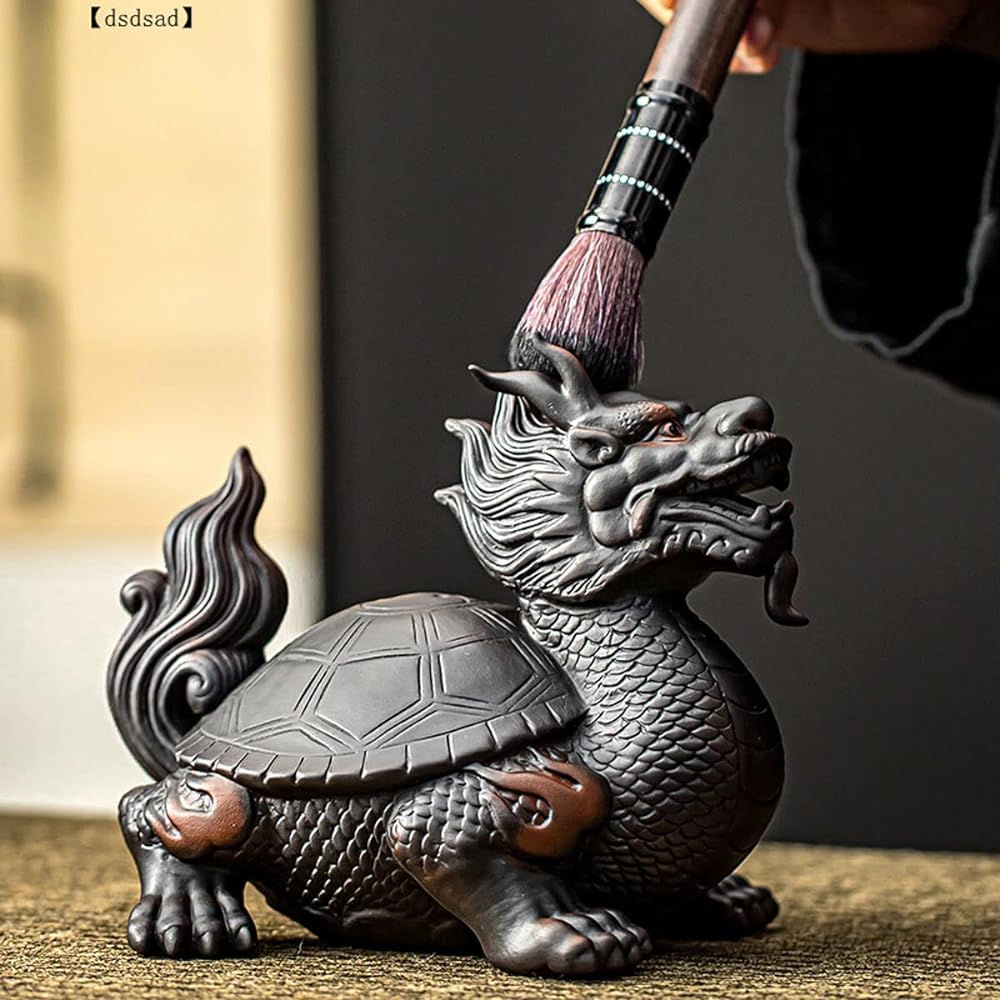 Longui Ceramic Ornament, Object, Prosperous Business, Good Luck Goods, Increases Financial Luck, Feng Shui Goods, Amulet, Figurine (Height 15.5cm x Width x 18cm Depth x 12cm)