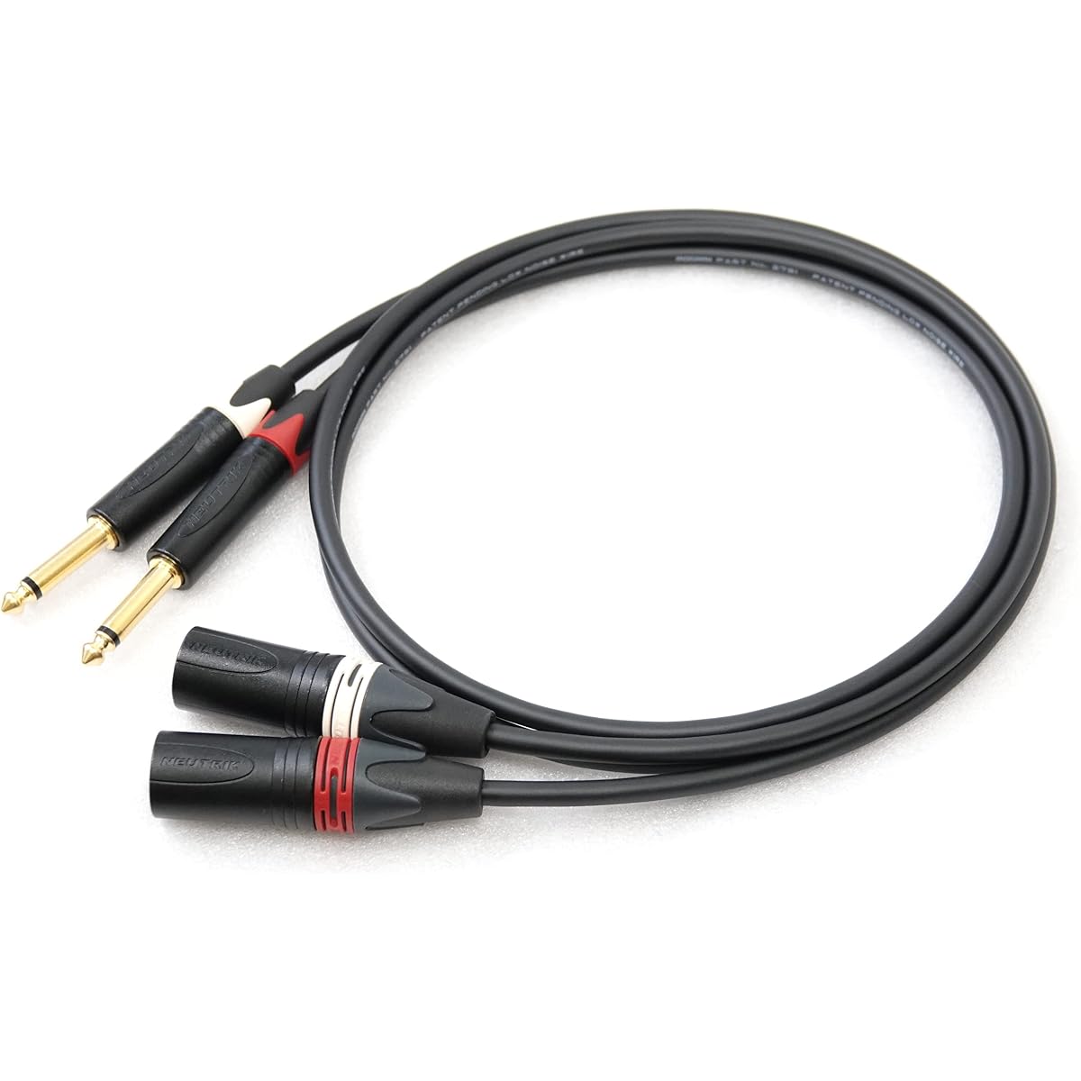 MOGAMI 2791 XLR Male to TS Phone 2 Pair Red and White Conversion Cable (7m)