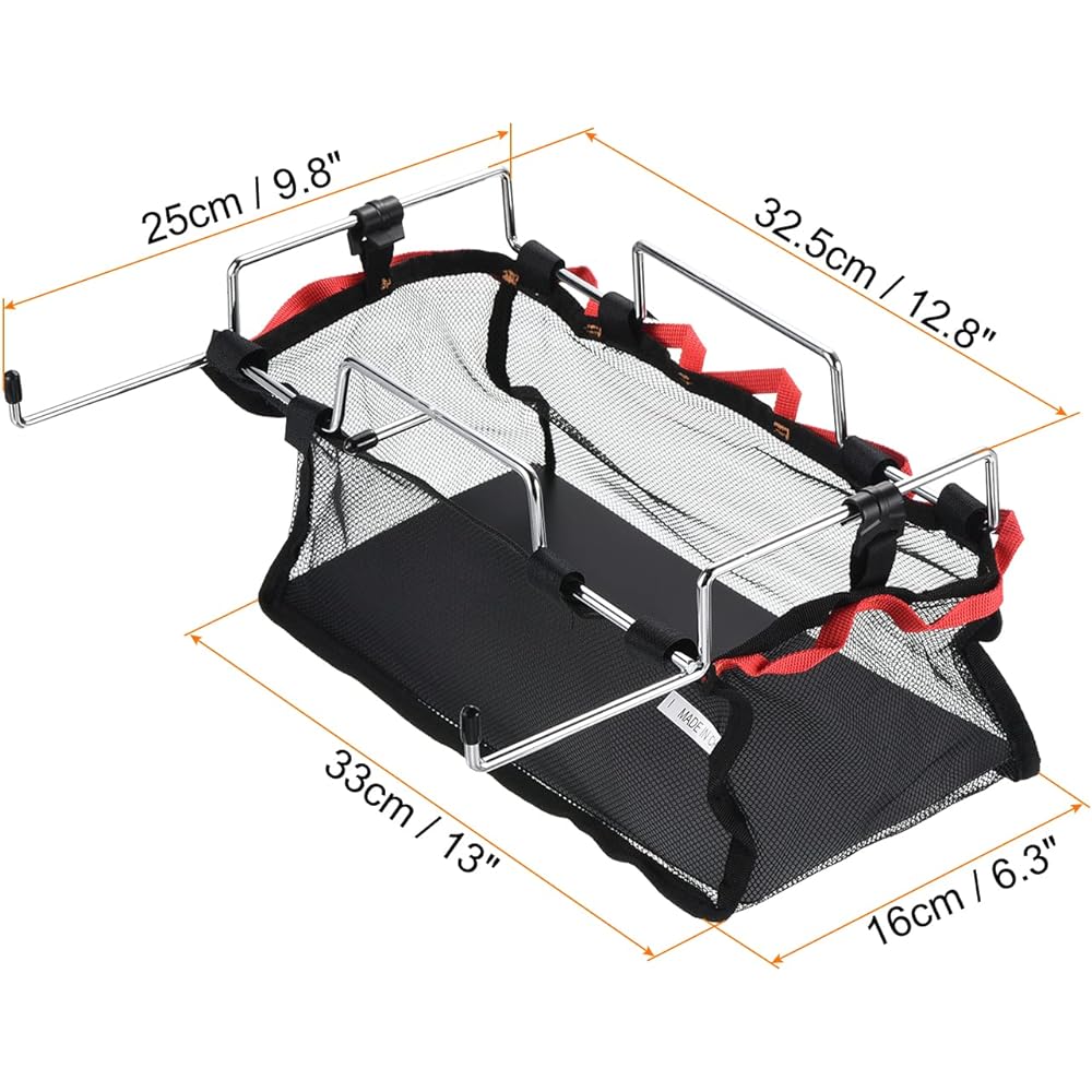 PATIKIL BBQ Tool Bag Portable Tools BBQ Organizer Bag Grill Tools Storage Rack Cutlery Net Bag for Picnic Camping Black