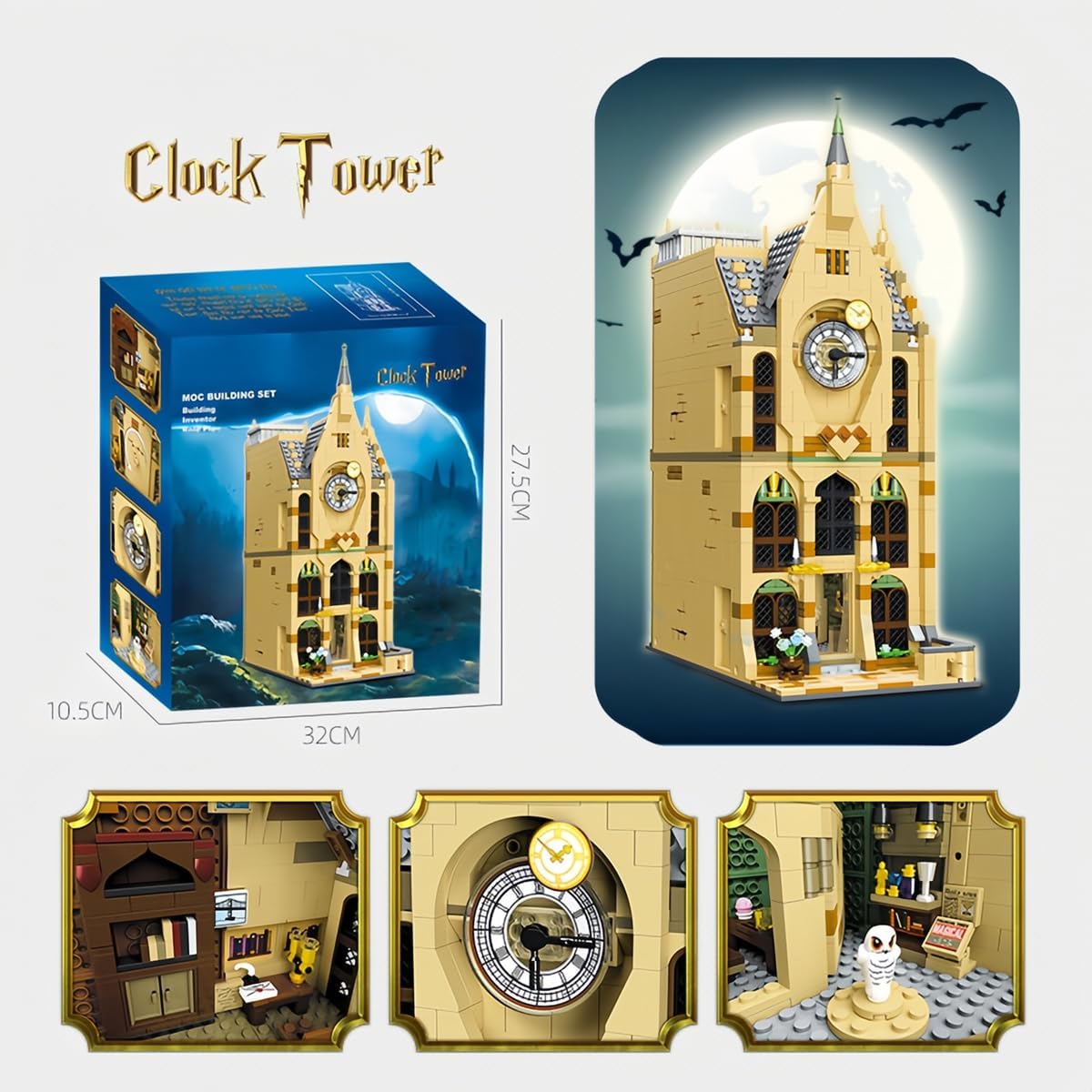 Gonli Clock Tower Building Toys for Boys 8-12 Famous Castle Building Blocks Fascinating Playset Ideal Gift for Kids and Adults (1072 Pieces)
