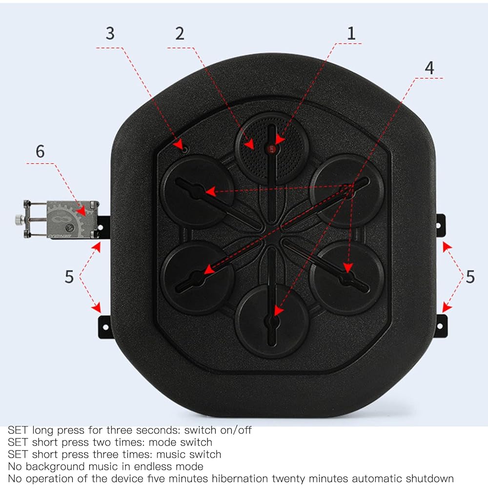 Smart Music Boxing Machine, Wall Mount LED Light Boxing Equipment Phone Holder, APP Recording, Bluetooth Boxing Machine Kids Adult Home Exercise Stress Release