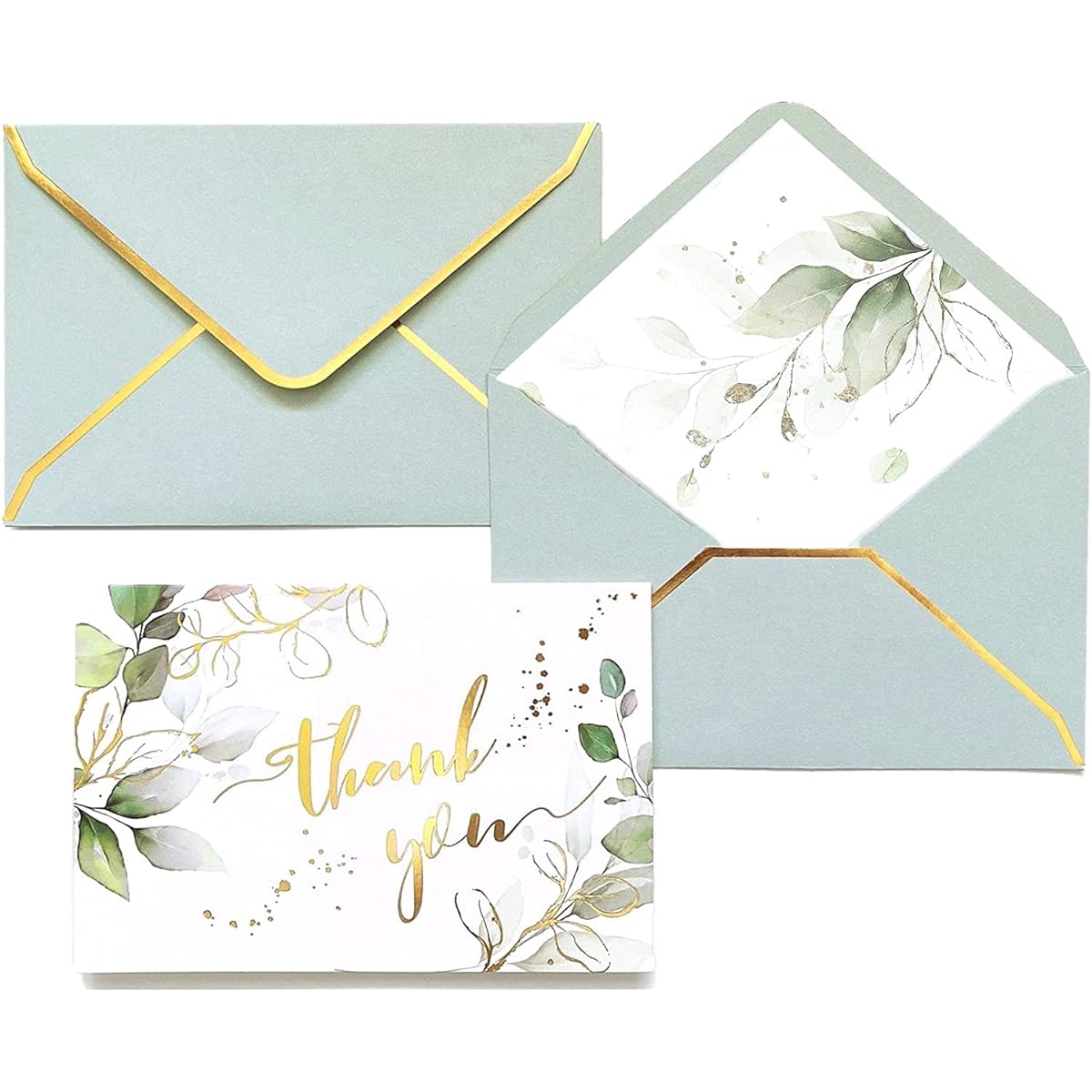 Heavy Duty 4x6 Thank You Cards with Green Envelopes - Pack of 36 - Wedding Thank You Cards, Baby Shower, Thank You Notes, Bridal Shower, Business, Birthday