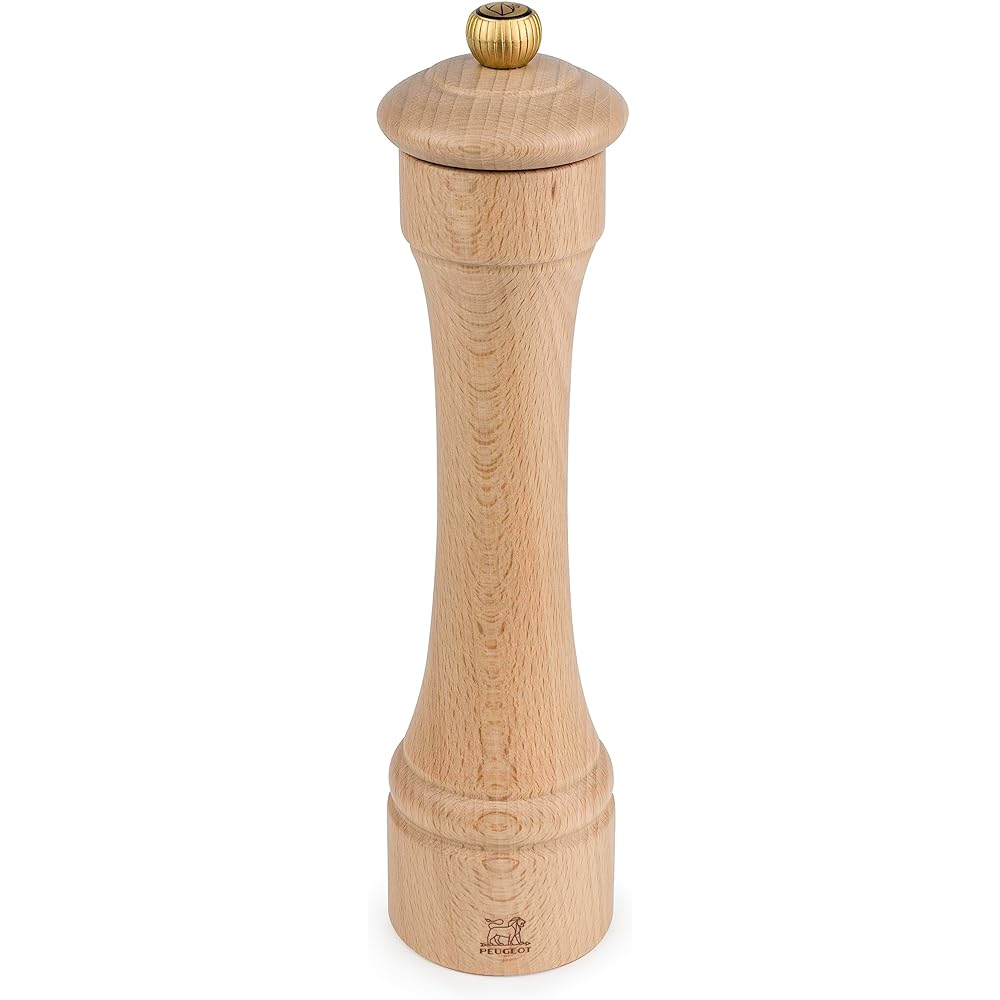 PEUGEOT Mill Pepper [Professional Specification] Pepper Mill Wooden Coarseness Adjustment Manual Capacity 50g/22cm Commercial Use Made in France Chocolate Hostelly 22648