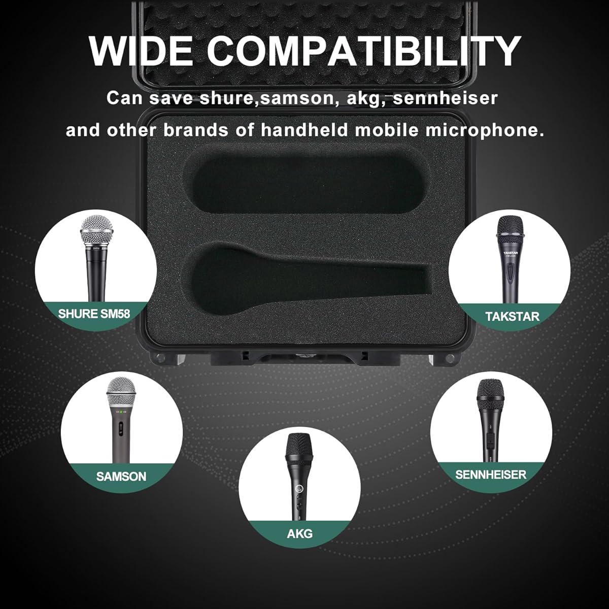 Liyirui Microphone Portable Storage Case Foam Storage Case Pre-diced DIY Shape Portable Case Portable Case for Microphone Waterproof Anti-drop Tool Safety Box Travel Going Out