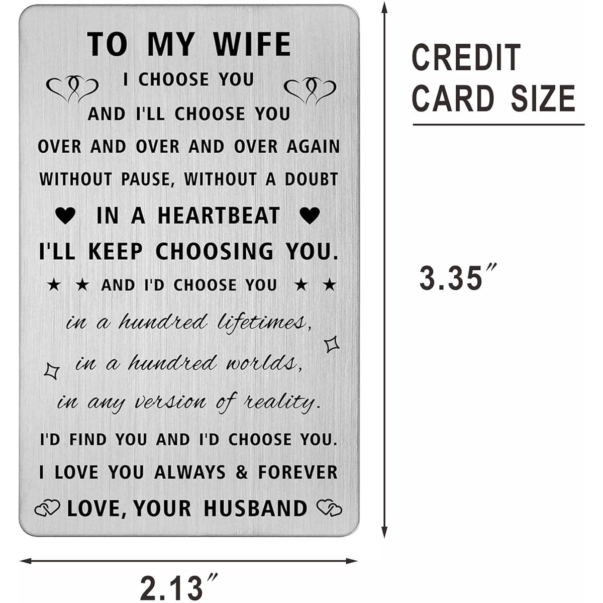 HLQYMZ Wife Card Gift Husband Romantic - I Love You Wife, Wife Birthday Anniversary Walet Card Gift