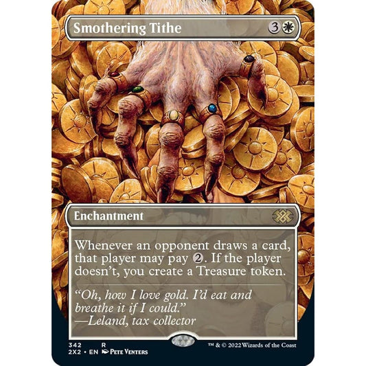Magic: The Gathering Smothering Tithe (342) Borderless Foil Double Masters 2022