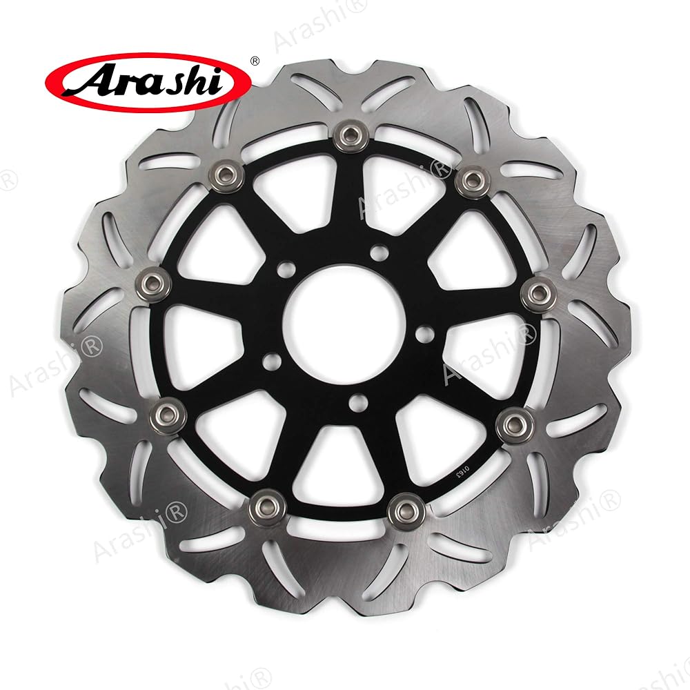 Arashi Front Brake Disc Rotor Compatible with Suzuki GSXR600 GSX-R600 2004 2005 / GSXR750 GSX-R750 04-05 Motorcycle Replacement Accessories Black GSXR 600 750