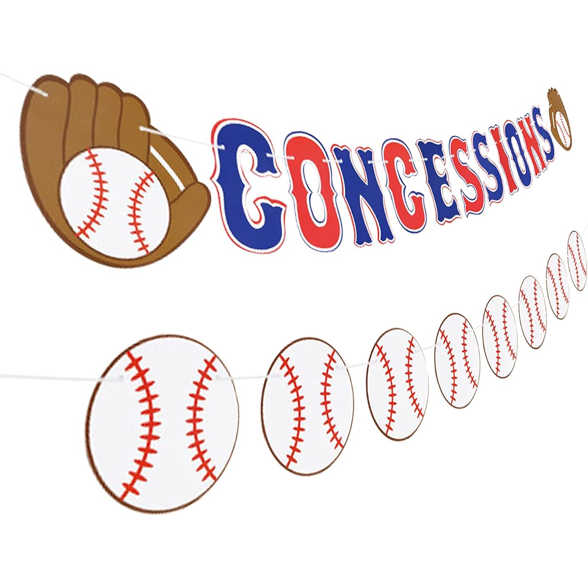 Baseball Party Paper Banner - Sports/Baseball Theme 1st Birthday Baby Shower Party Decorations Supplies Favors Wall Home Decor Photo Props Paper Triangle Flag Banner Garland