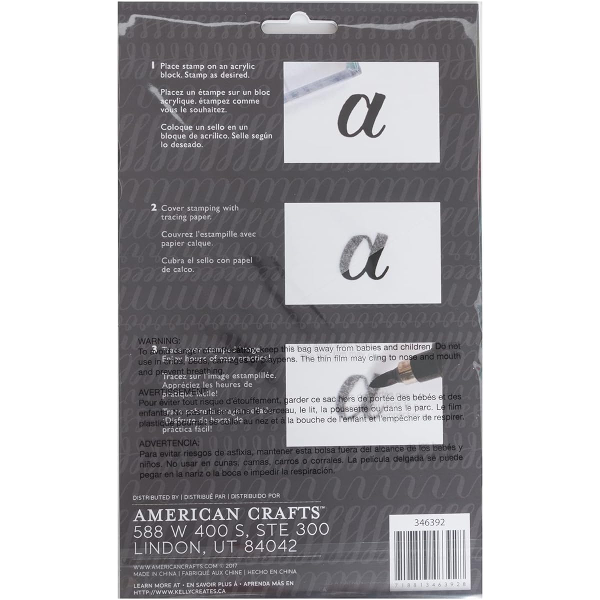 American Crafts Stamps Kelly Creates - Traceable - Alphabet (54 Pieces) 346392
