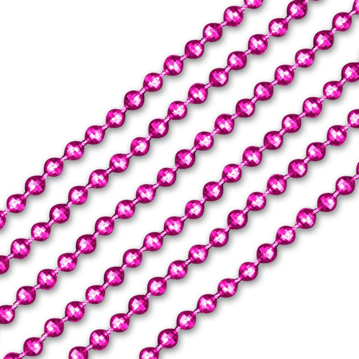 Pink Round Ball Mardi Gras Bead Necklaces (Set of 144)