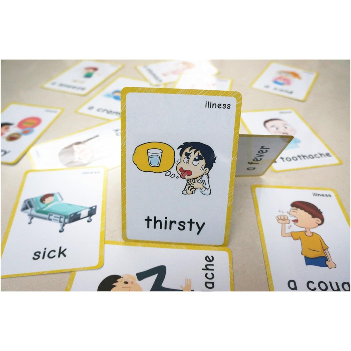 Santsun 14 Disease Flashcards and Disease Formulas English Flash Cards Aid Cards Enlightenment Bilingual Kindergarten Teachers Primary School