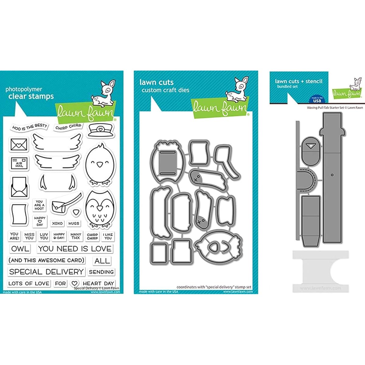 Grass Fawn - Special Order Delivery - Stamp and Die & Waving Pull Tab Starter Set 3 Piece Set