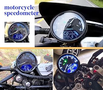 GDDGHS Motorcycle Speedometer Digital Universal Digital Gauge Motorcycle Tachometer Speedometer MPH with Multifunction Indicator Light Display LCD Display Waterproof