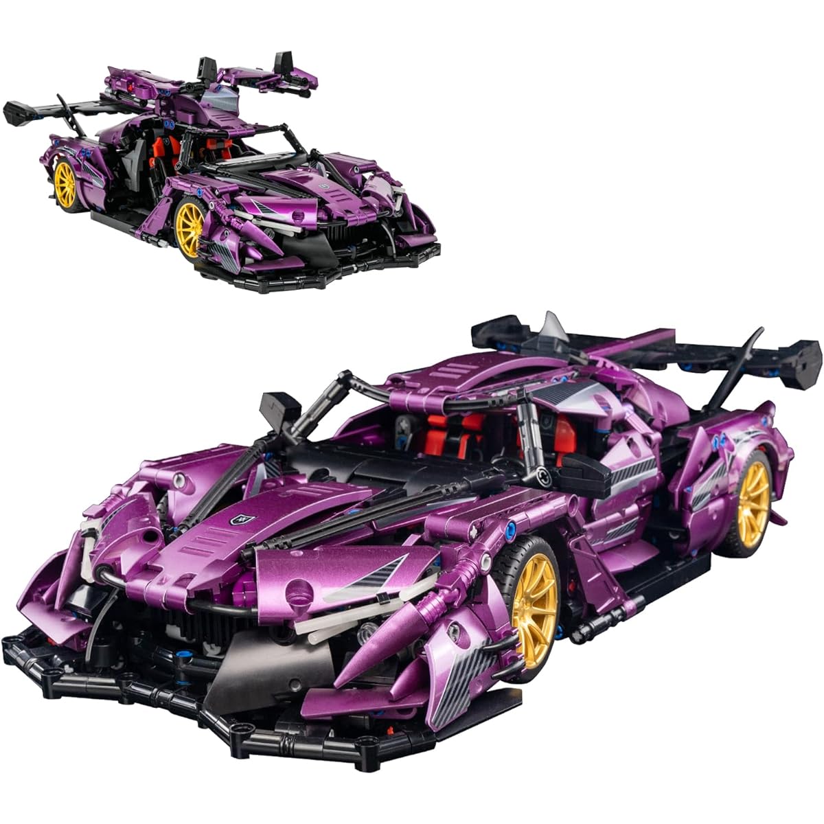 UNCLE BRICK APO Super Plated Sports Car Building Block Set, Challenging Racing Sports Car 1:14 Model MOC Technic Car Set for Adults Speed Car Gift for 8-12 Year Old Boys (1266 Pieces) Compatible with Lego