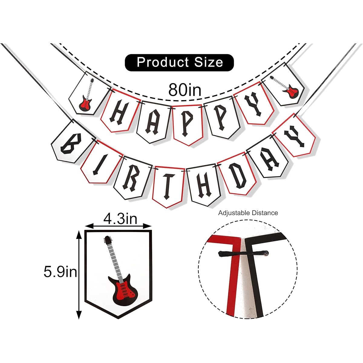 One Rocks Birthday Banner - Rock N Roll Happy Birthday Banner, Rock N Roll Birthday Party Decorations, Rock N Roll Birthday Banner, Guitar Banner, Musical Birthday Banner