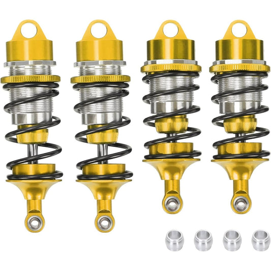 4x Alloy Front Rear Shock Absorbers for RC Arrma 1-7 Infraction 6S BLX Felony 6S BLX Limitless Roller Upgrade Parts (Yellow)