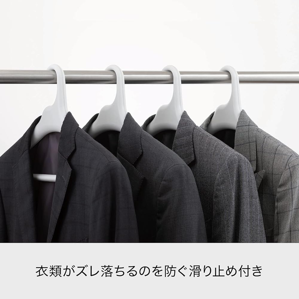 Like-it Width: Approx. 42cm Jacket Shirt Keeps Its Shape Men's Hanger 6P White Made in Japan MID-M6P