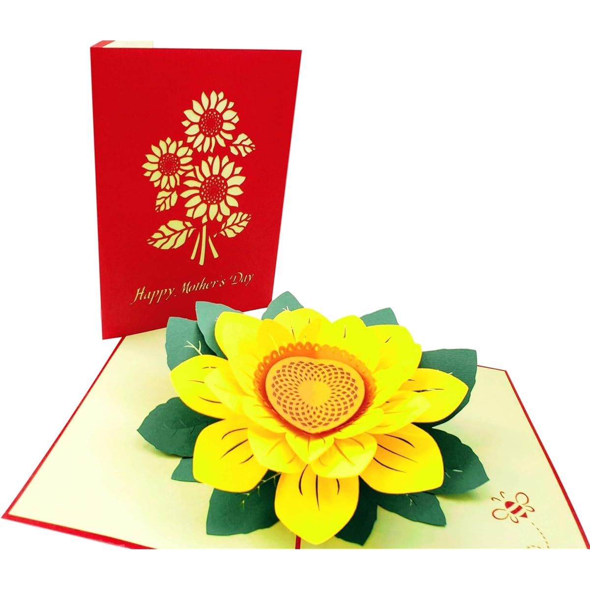 iGifts And Cards Unique Sunflower Happy Mother's Day 3D Pop Up Greeting Card - Elegant, Floral, Bright, Cheerful, Warm, Thoughtful, Blessing