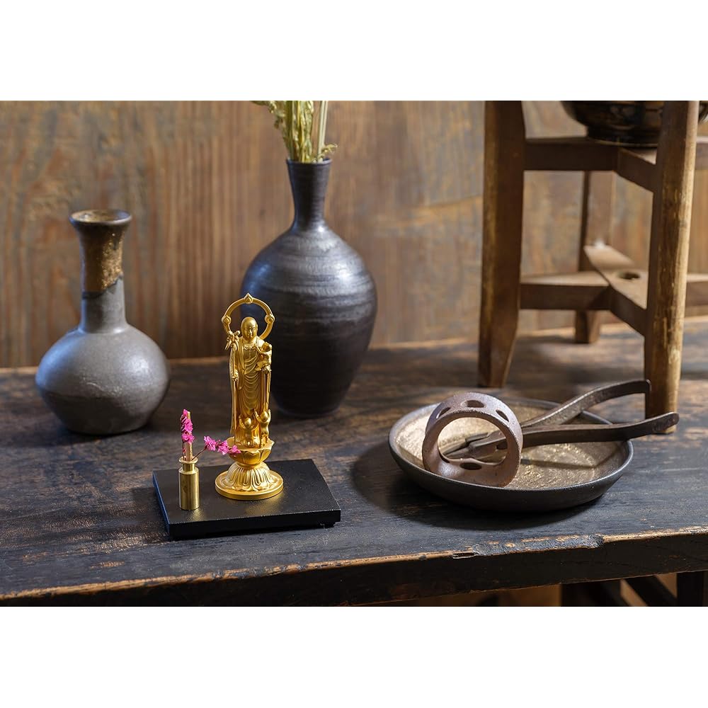 Buddha statue Koyasu Jizo Bodhisattva 10.5cm (gold plated/24K gold) Buddhist sculptor: Hideun Makita Original model _ "Prayer for safe childbirth, guardian deity for raising children, Mizuko no Yoi" Takaoka copperware (Koyasujizobosatsu S)