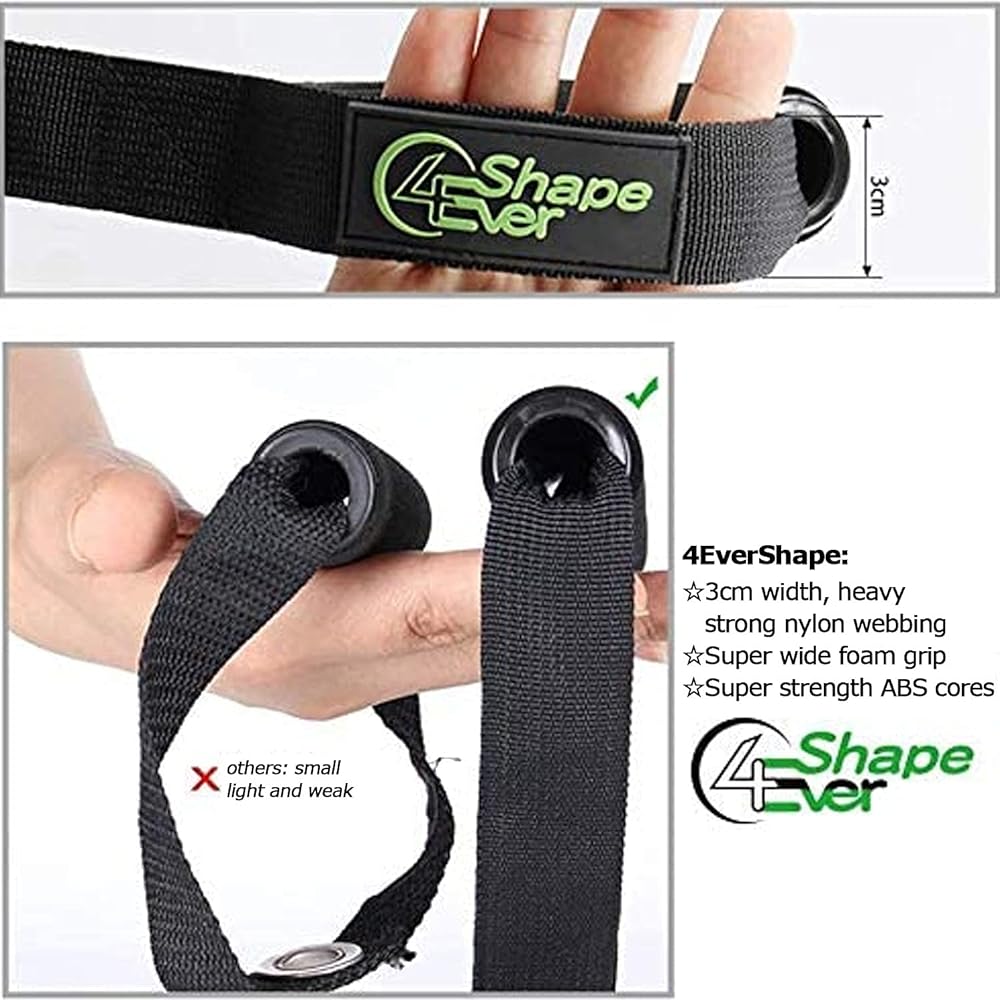 4EverShape Training Tube Tube Training Strength Training Training Machine Exercise Handle Wide Design Resistance Band Handle Door Anchor Carabiner Set of 5