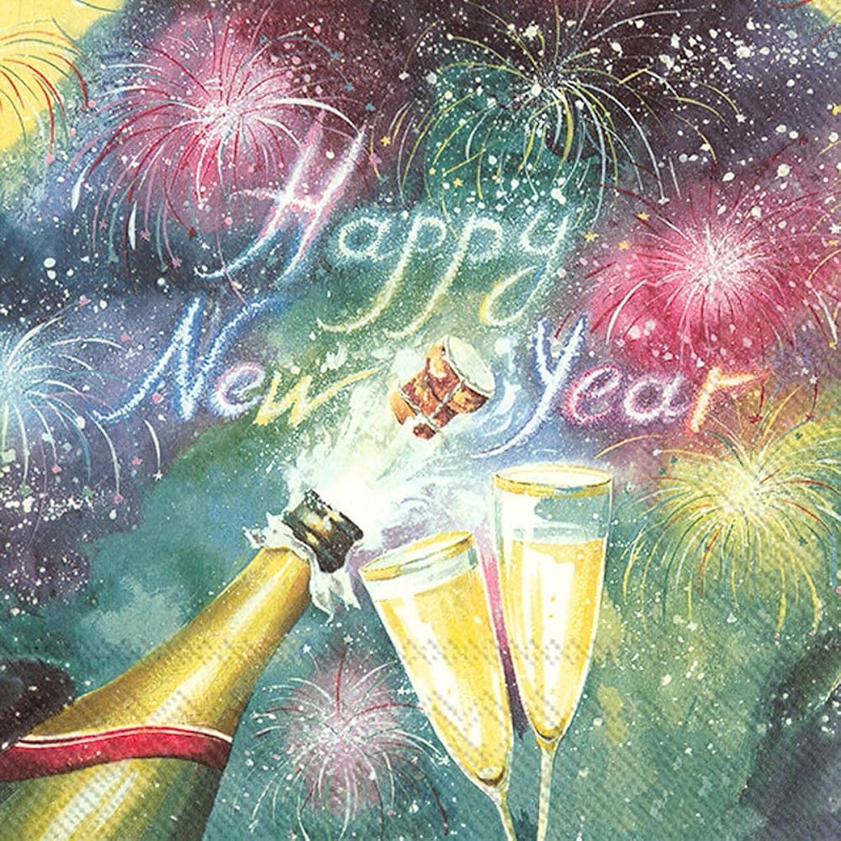 Boston International IHR 3-ply Paper Napkins, Cocktail Size, 20 Count, Midnight Sparkle