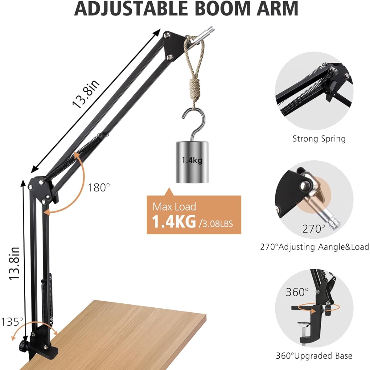 SUNMON Boom Arm for HyperX ProCast - Microphone Boom Arm Compatible with HyperX HyperX Procast, Microphone Arm Stand with Microphone Cover, Improves Sound Quality, Microphone Boom Arm for ProCast