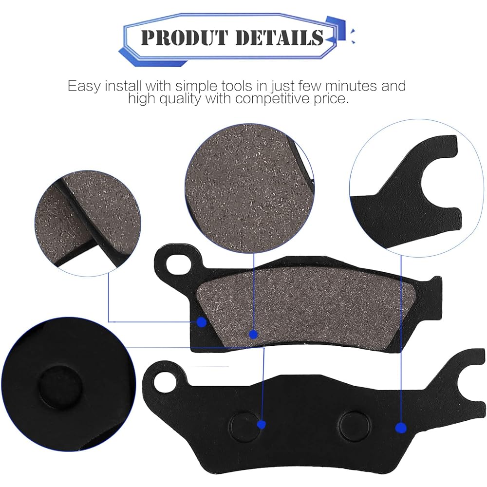 Front and Rear Brake Pad Replacement for Can-Am Outlander 1000 450 570 650 850 EFI 6X6 T3 XT/XT-P Renegade 1000 EFI STD XXC 650 EFI T3 800 R XXC 850 EFI