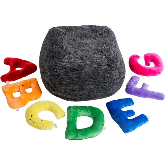 Alphapals Toy.Dark Gray Bag with Rainbow Letters - Full Set