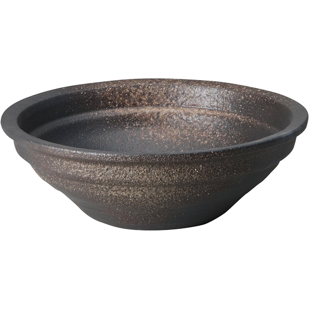 Shigaraki ware design accessory medaka pot with frog width 34 x diameter 34 x height 16 cm 543-05