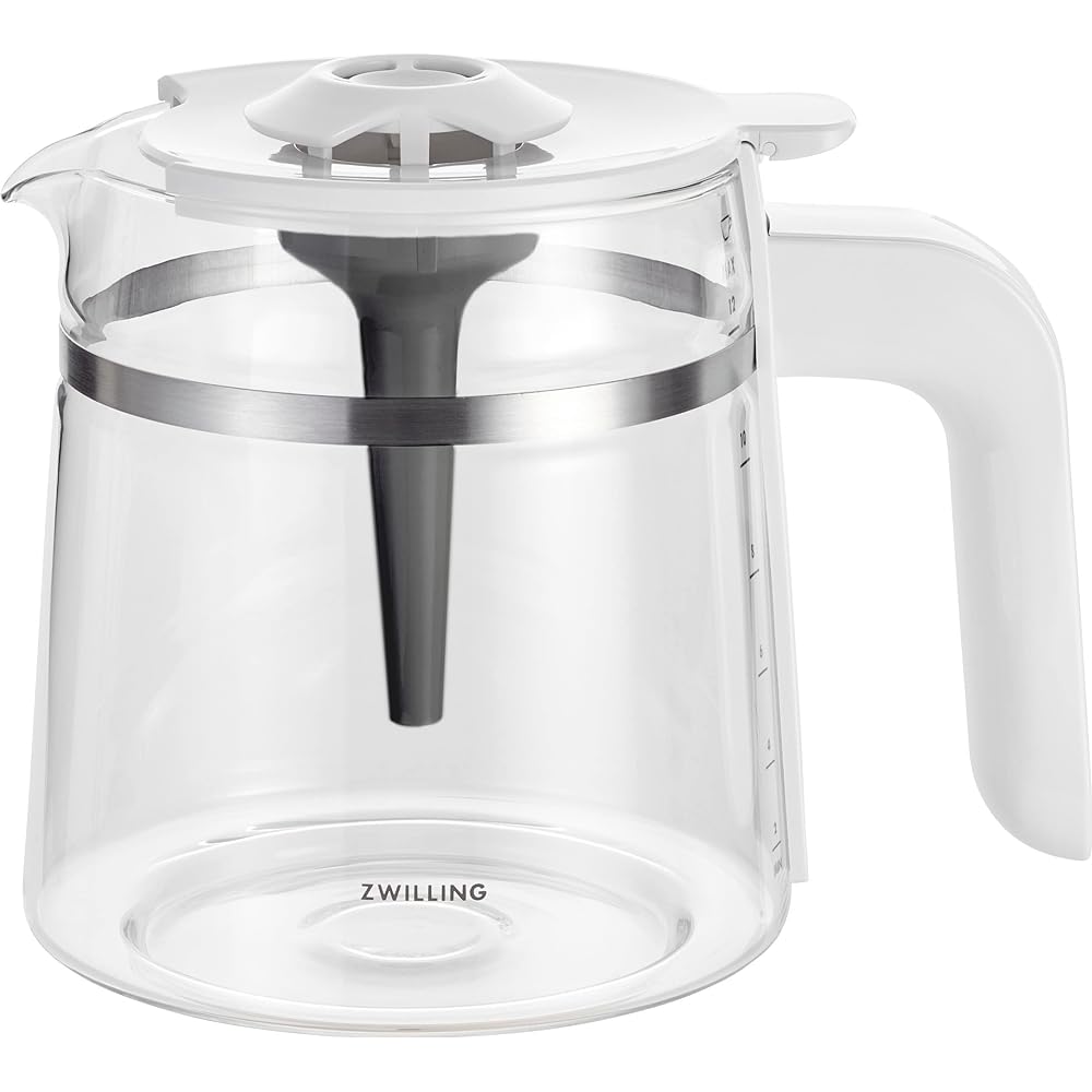 ZWILLING "Enfinigy Coffee Maker" Automatic Aroma Extraction Large Capacity 10 Cups Heat Retention Function Reservation Timer Cleaning Mode Water Hardness Setting [Authorized Japanese Product] Enfinigy Glass Drip Coffee Maker 53103-400