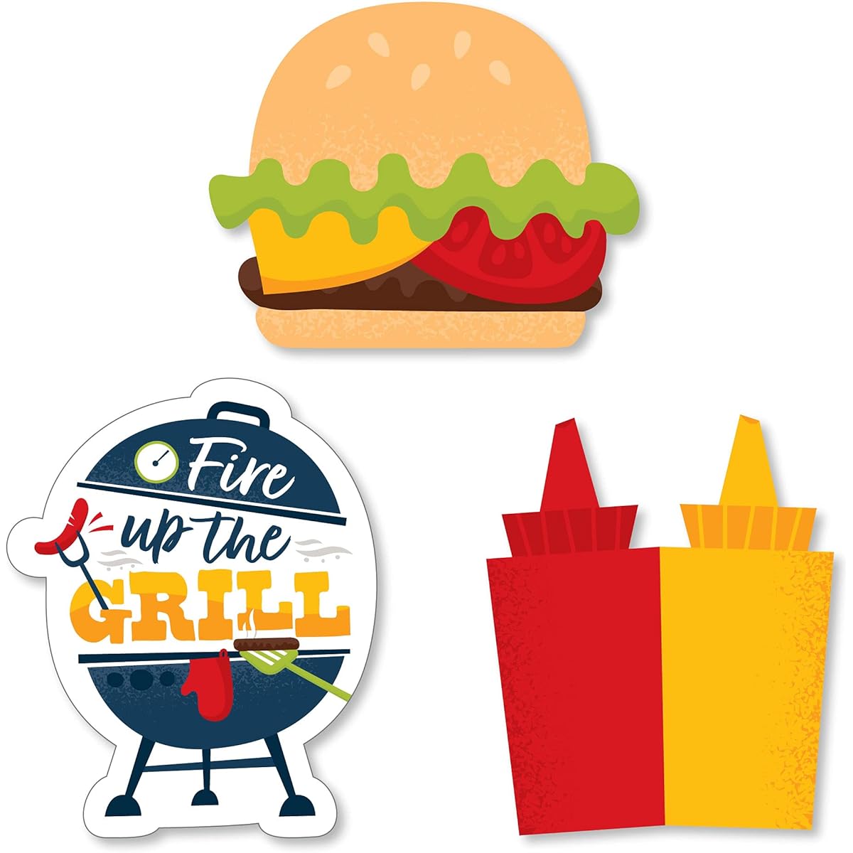 Big Dot of Happiness Fire Up the Grill - DIY Shape Summer BBQ Picnic Party Cutouts - 24 Pieces