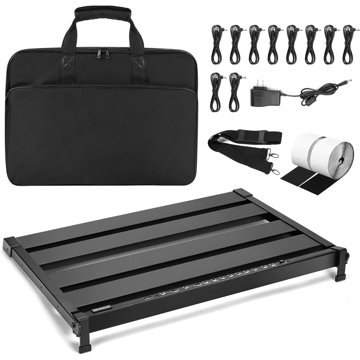 GOKKO Guitar Effector Board Pedal Board with Power Supply Detachable Durable and Durable Aluminum Alloy Ultra Light with Storage Bag (L-520x355x30MM)