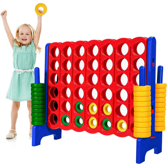 Safeplus Giant 4-Inch Classic Game Set, 47-Inch Jumbo 4-Point to Scoring Toy Set, 4 Games for Indoor & Outdoor Play for Children, Adults, Family Parties