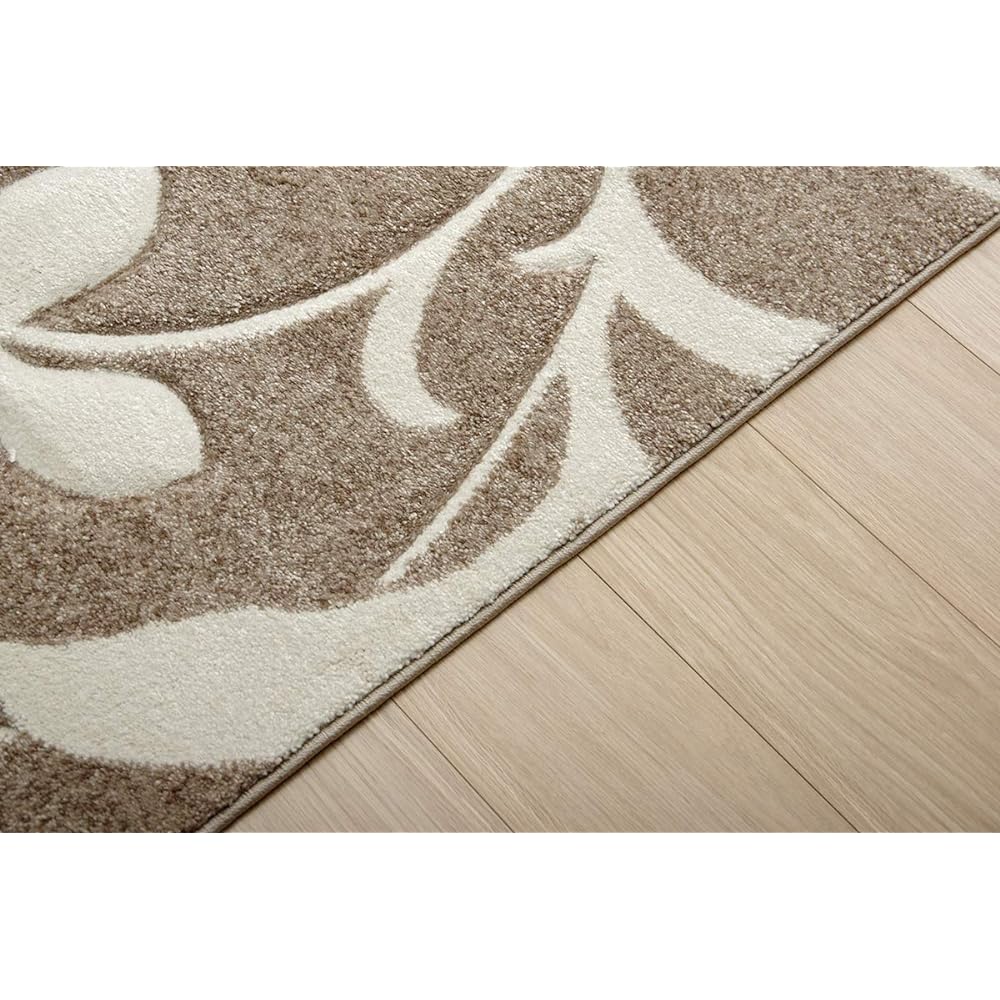 Ikehiko Rug Selectable Carpet Wilton Turkish Nem Approximately 80 x 140 cm Beige Carving Elegant Antibacterial Deodorizing Deodorizing Function Not Easy to Fold #2352709
