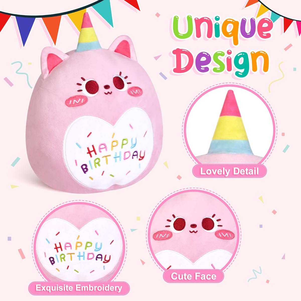 Cat Plush Toy Huggable Birthday Cat Plush Toy Soft Kitty Stuffed Animal Pillow Cartoon Cat Plush Doll Kids Birthday 001
