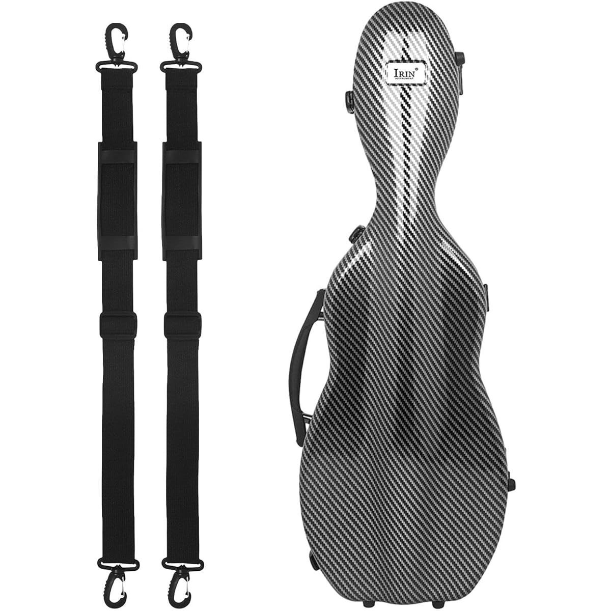 DeeRace Violin Case, Full Size Violin Box, Lightweight Portable Violin Carrying Bag with Built-in Thermometer for Enthusiasts, Black Stripes
