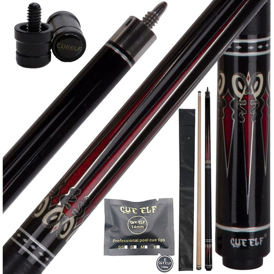 CUEELF Pool Cue Stick 58" Hardwood Canadian Maple Professional Billiard Pool Cue Stick 13mm Tip 19/19.5/20/8.5/21oz Pool Stick