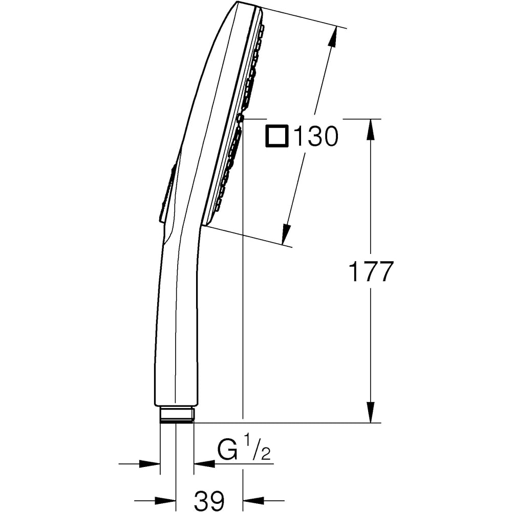 26550000 (2655000J) GROHE GROHESmartActive Smart Active 130 Cube Hand Shower 130mm Chrome Grohe Authorized Distributor Online Store / Conforms to Japanese Standards)