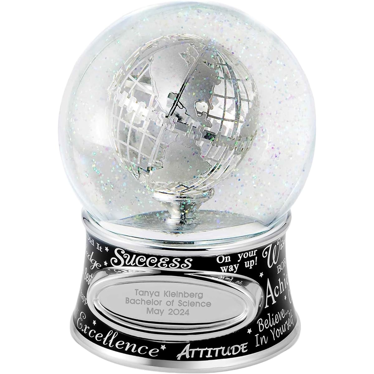THINGS REMEMBERED Graduation Success Musical Snow Globe "The Impossible Dream" Plays Music Beautiful and Unique Graduation Gifts Customizable