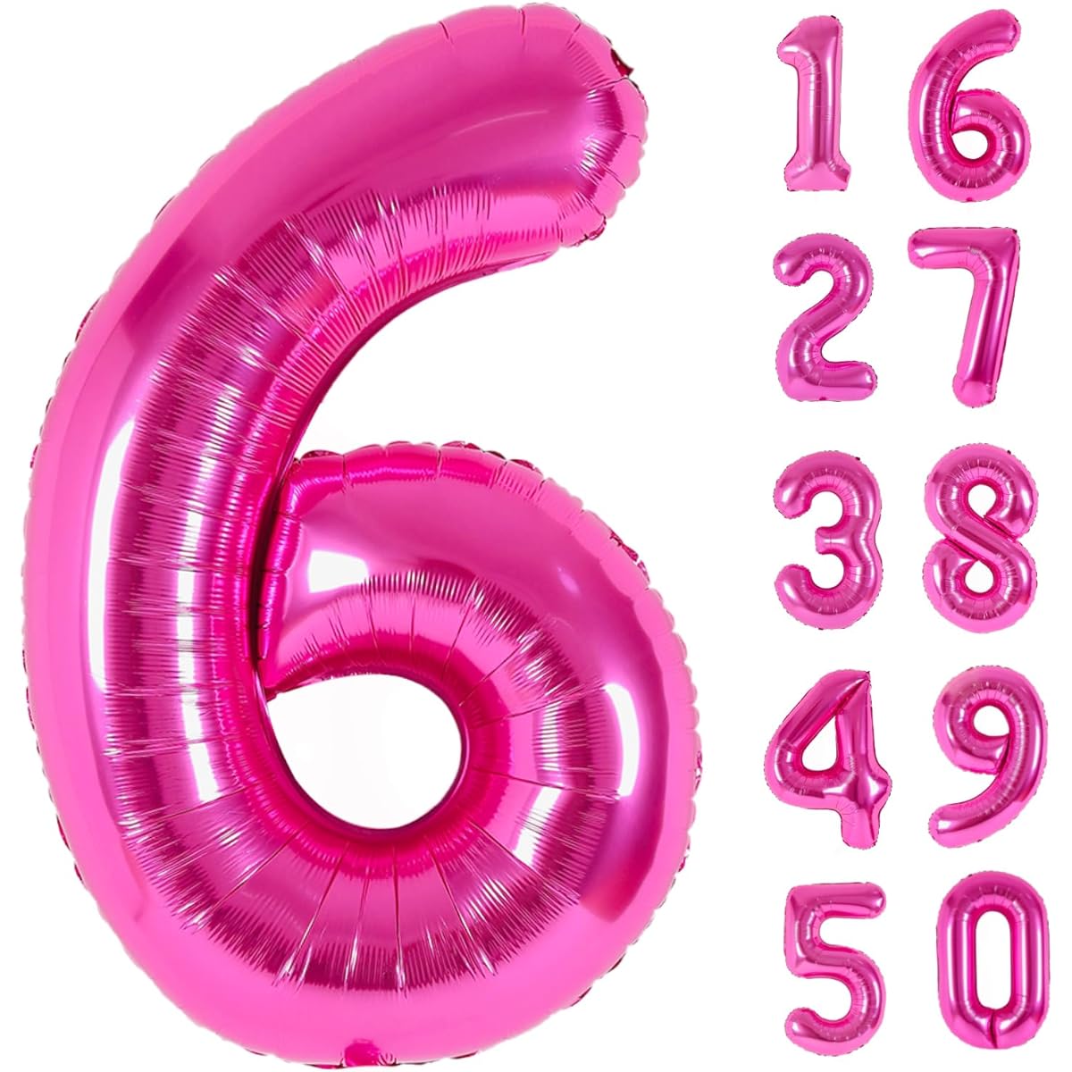 Number balloon light pink-6