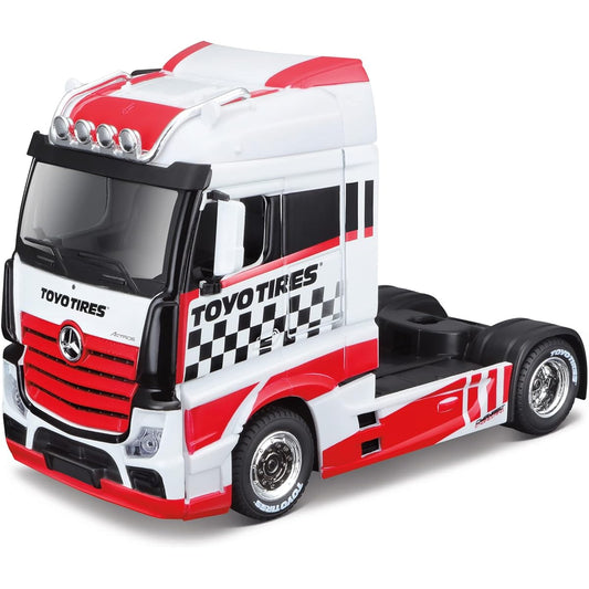 Bburago B18-32201 1:43 Street Fire Hauler Custom CABS MB ACTROS GIGASPACE Red Assorted Designs and Colors