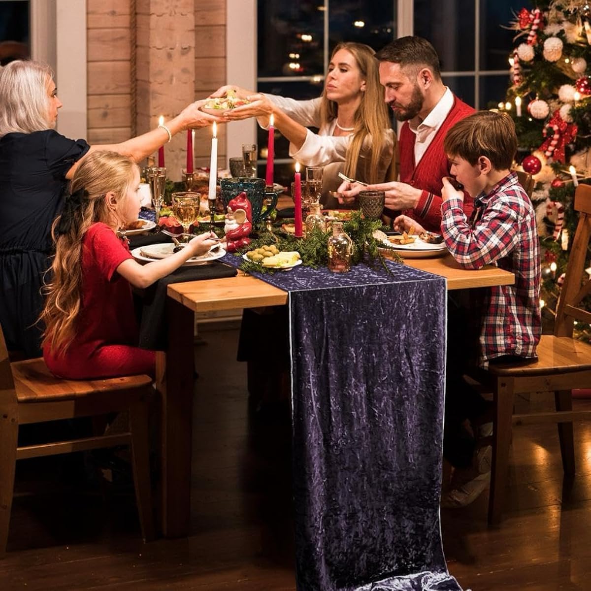 RNOONY Table Runner 10ft Grey Soft Fabric Luxurious 16 x 120 Inch Table Runner for Dining Party Wedding Decoration Thanksgiving Christmas