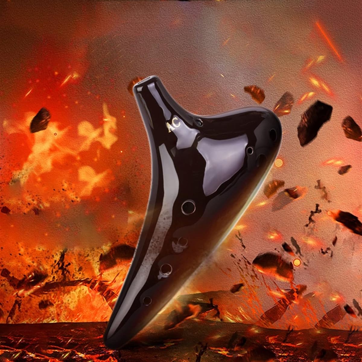 12 Holes AC-tune Ocarina for Beginners Smoke Ocarina Playing Ocarina Mid Tone C-tune Professional Ceramic Musical Instrument Ocarina Musical Instrument