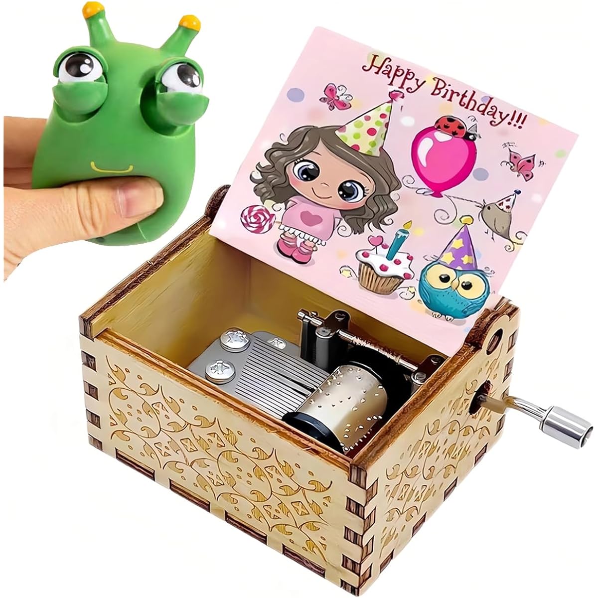 Jofanvin Happy Birthday Gift Music Box with Funny Toys, Greeting Card and Gift Box