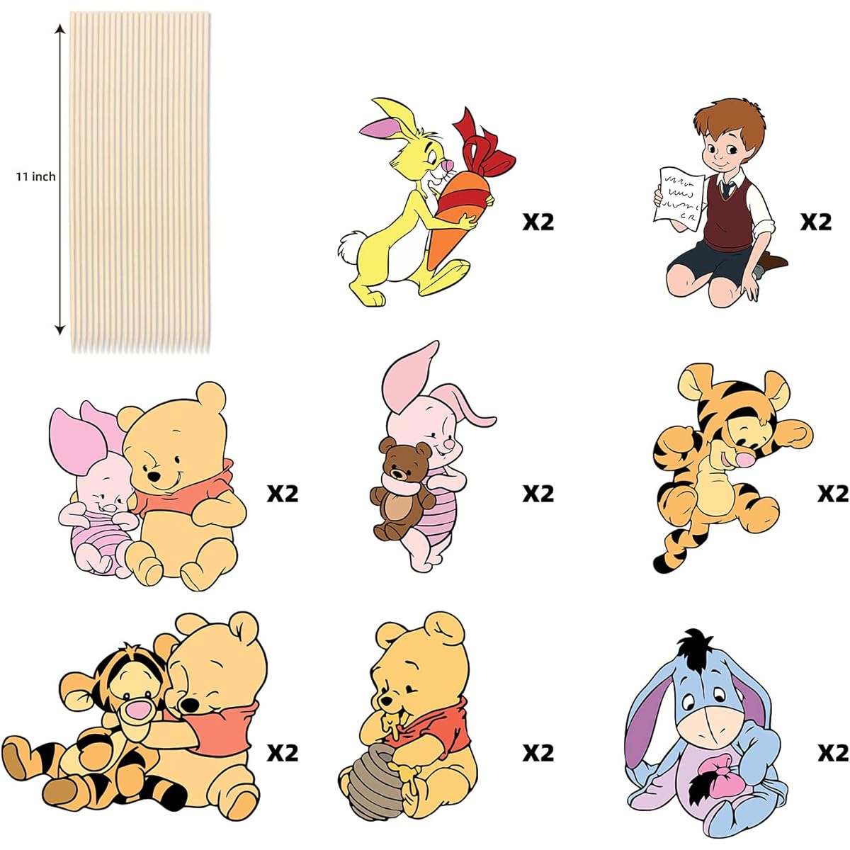16 Cute Bear Table Centerpieces Winnie the Pooh Stick Centerpieces Bear Toppers Baby Shower Decorations Birthday Party Supplies