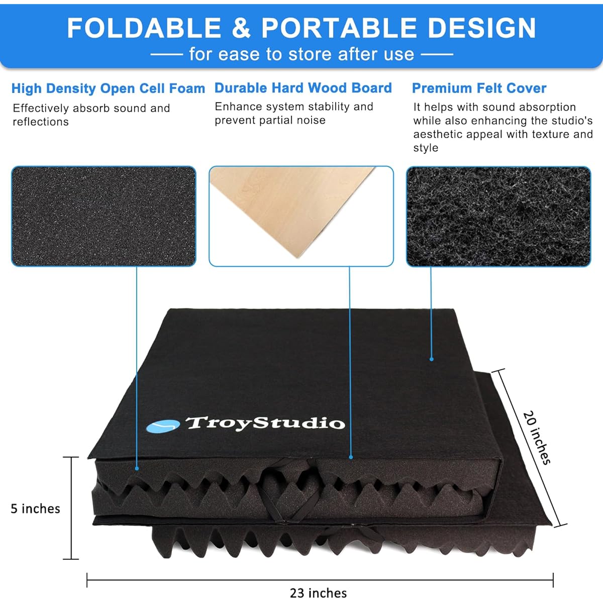 TroyStudio Microphone Isolation Shield - | Reflection Filter for Desk | - | Large Foldable Compatible with All Desk Microphones |