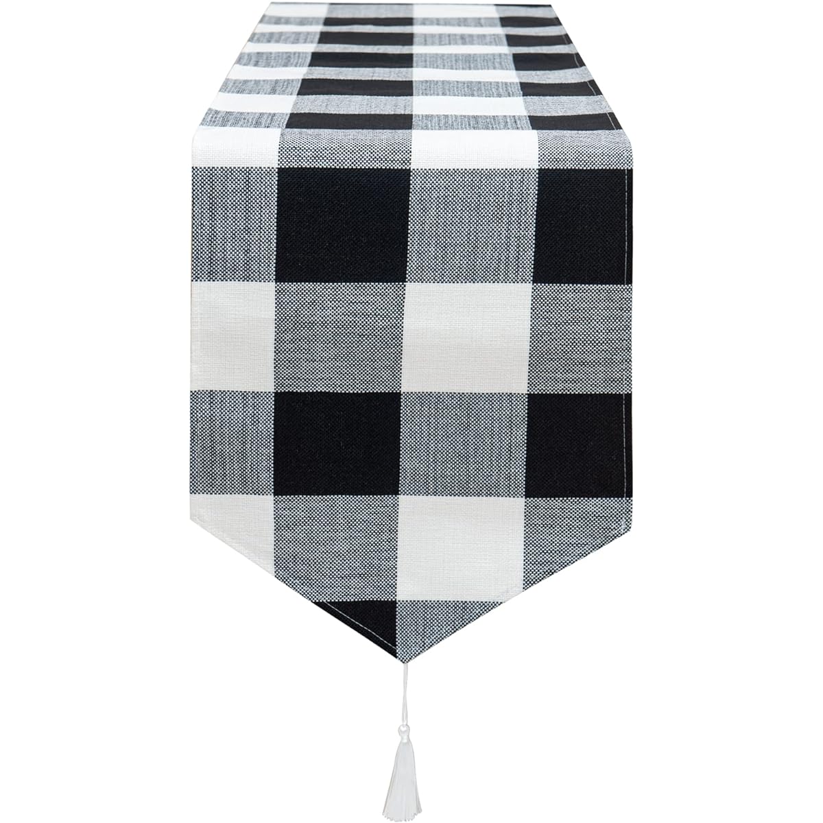 Fuvarie Plaid Table Runner Black and White Buffalo Plaid Christmas Birthday Family Dinner Party Table Home Decoration