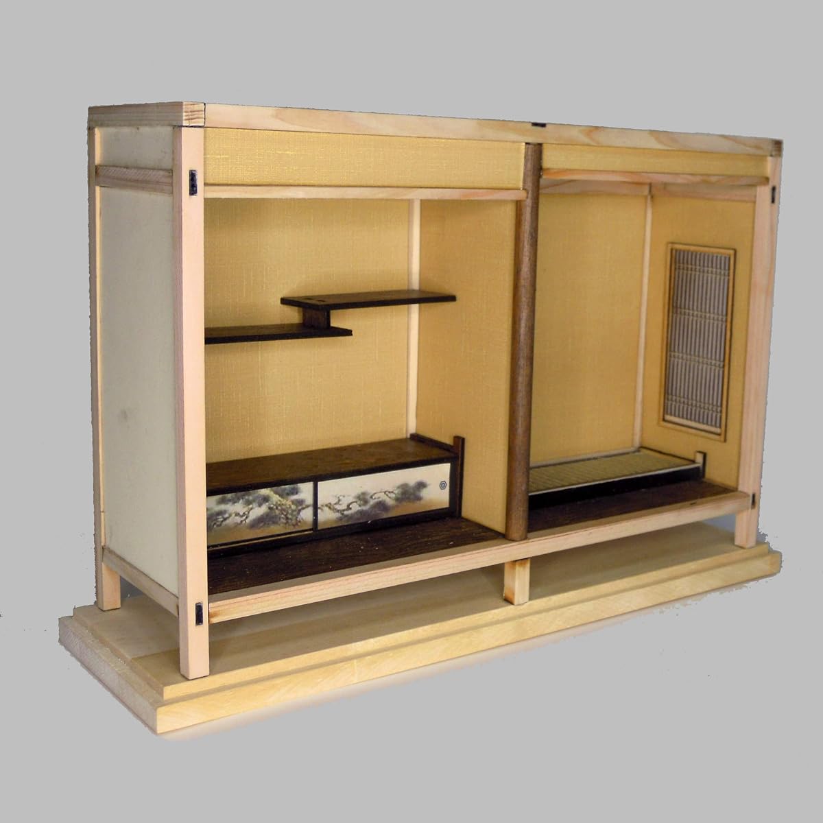Japanese style miniature dollhouse tokonoma kit
