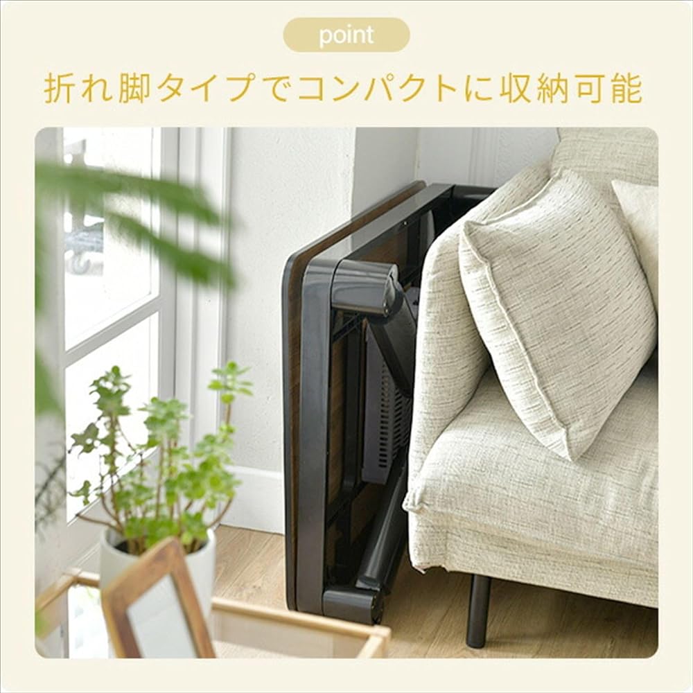 [Yamazen] Casual Kotatsu Table, Width 80cm x Depth 60cm, Rectangular, Living alone, Foldable, Reversible top, Intermediate on/off switch, Stepless temperature control, Rounded top plate, White NCF-80601(WH/NA)