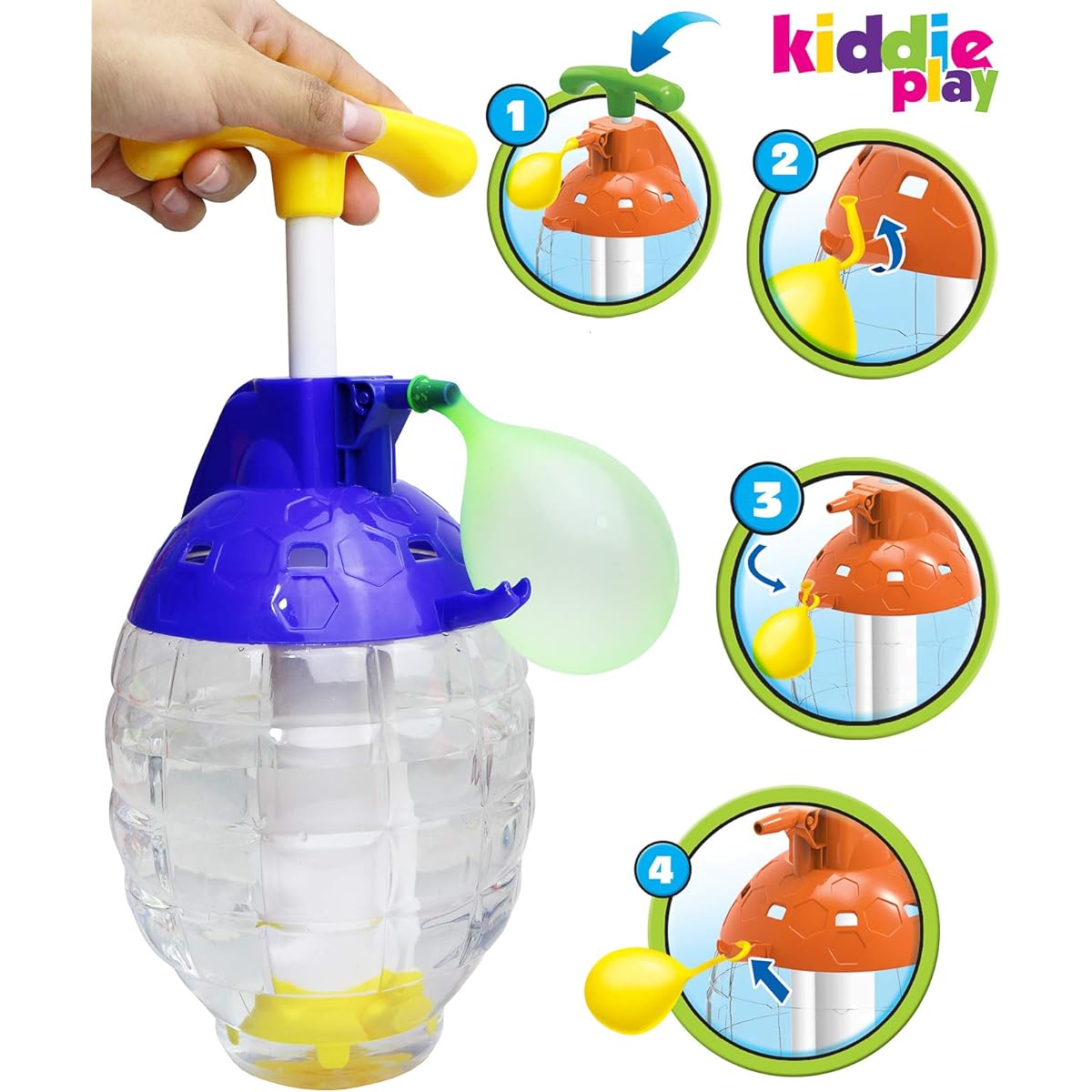 Kiddie Play Water Balloons for Kids with Filler Pump - 500 Balloons KT9097